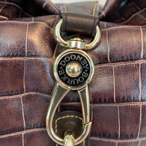 DOONEY & BOURKE Exotic Brown "Croco" Embossed Leather Shoulder Bag